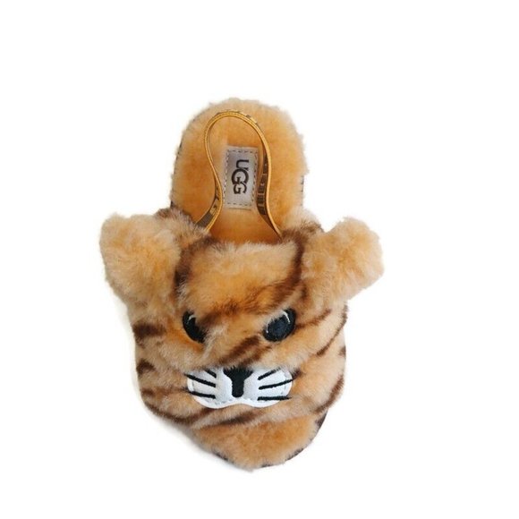 UGG Fluff Yea Slide Tiger Stuffie Slippers 1124940T Size 9 Toddler Ages 4-5 - Picture 2 of 8